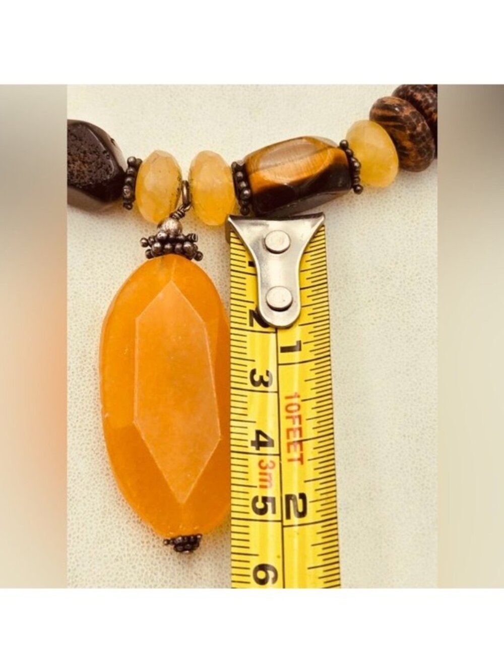 Silpada Honey Jade Tigers Eye Sterling Retired Necklace - Picture 8 of 8